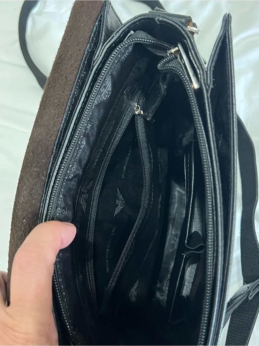 Vintage Giorgio Armani leather messenger bag